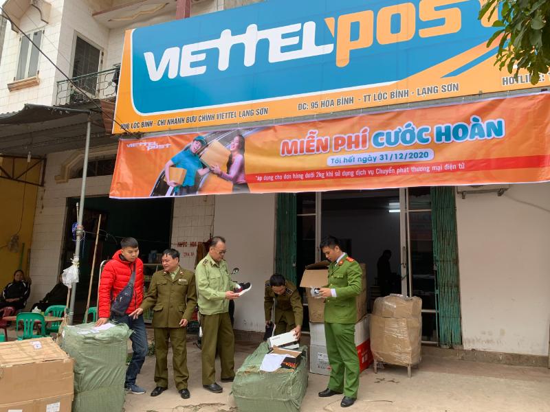 Điểm giao nhận của Viettel tại Lạng Sơn phát hiện 220 đôi giày thể thao không có hóa đơn chứng từ